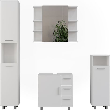 Badmöbel-Set Ilias, Weiß, 4 Teile, Vicco