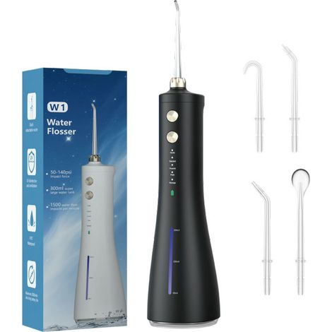 Jet Dentaire Hydropulseur Électrique Rechargeable sans Fil 5 Modes 300ML Réservoir d'Eau (1/4)