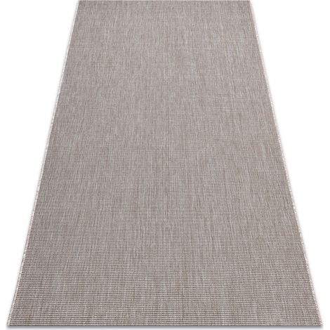 TAPIS EN CORDE SIZAL FLOORLUX 20580 plaine couleur unie - argent / noir grey 140x200 cm