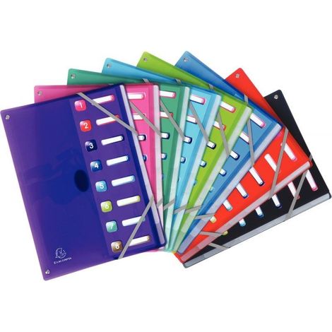 Trieur extensible - EXACOMPTA - Iderama - 8 compartiments - Couleur aléatoire - Polypro (1/2)