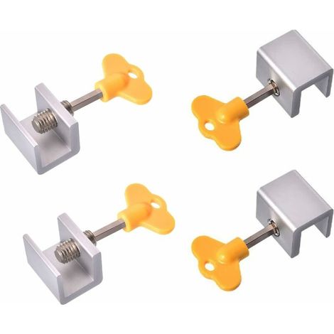 4 Pièces Réglable Serrure de Sécurité de Porte Fenêtre,T-Audace Verrous pour Fenêtre Coulissante en Alliage d'Aluminium, pour La Protection Antivol De La Sécurité Des Enfants (1/5)