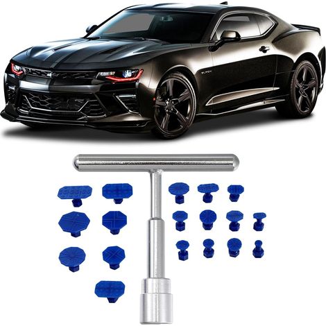 Outil Réparation de Debosselage,19pcs Kit Débosselage Ventouse,Kit Retrait Dent Enlèvement,Kit Debosselage Sans Peinture,Outils de Réparation Carrosserie,Kit Réparation Bosses Voiture,Dent Repair (1/5)