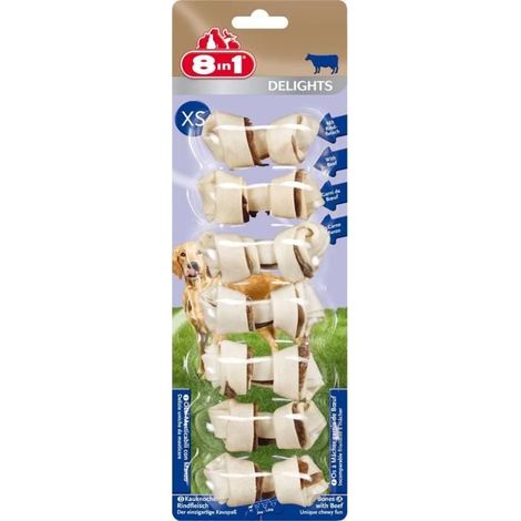 Os pour chien à mâcher garnis de viande de boeuf Delights (1/2)