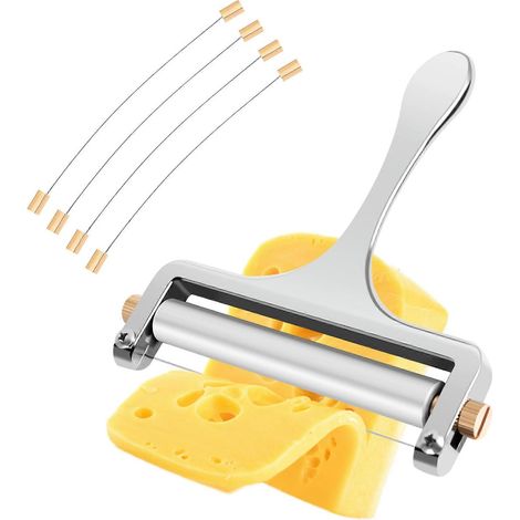 Trancheuse à fromage réglable avec fil pour fromages à pâte molle et semi-dure - 4 fils de coupe (1/4)