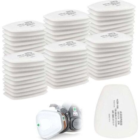 Lot de 60 filtres en coton 3M, filtres pour masques faciaux complets, filtres à insert 5N11 CN, filtres en coton pour filtres 6000, 6200, 6800, 7501, 7502, FF402 (blancs) FLITI (1/4)
