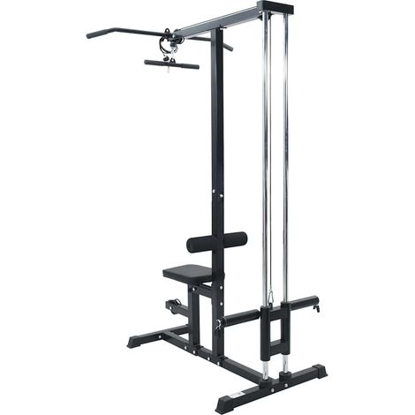 vidaXL Máquina de jalón al pecho Manual Negro 110 x 70 x 187 cm (1/2)