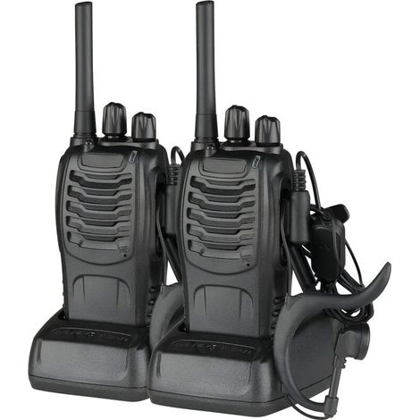 Talkie-walkie Baofeng BF-88E - Fréquences PMR européennes - Communication extérieure sans fil - Set double avec écouteurs et câble USB - Idéal pour activités en plein air
