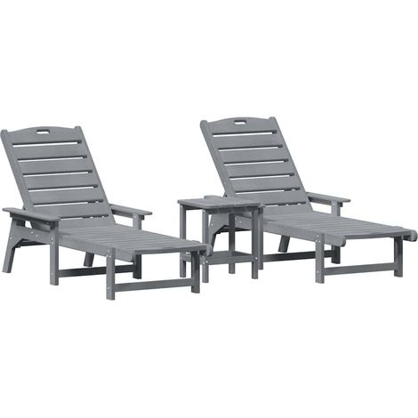 Maison Exclusive - Sonnenliege 3 pcs Hellgrau Polyethylen
