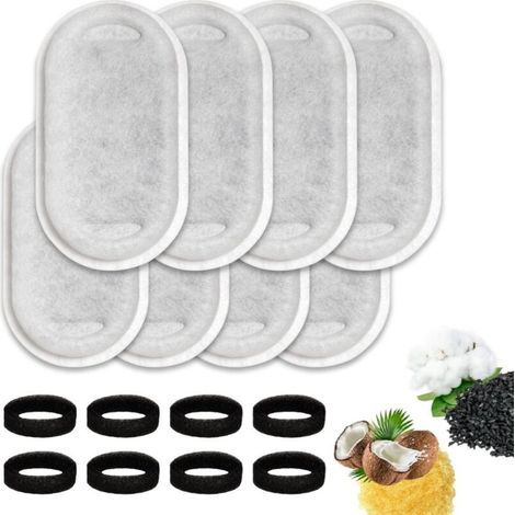 Filter cartridges for cat and dog water fountains, with cleaning sponge - Pack of 16 (1/5)