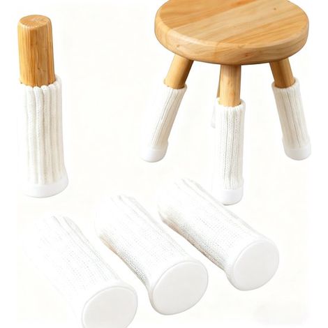 Lot de 4 protège-pieds de chaise, avec feutre antidérapant, protection des sols contre les rayures et réduction du bruit, pour différents types de sols (1/5)