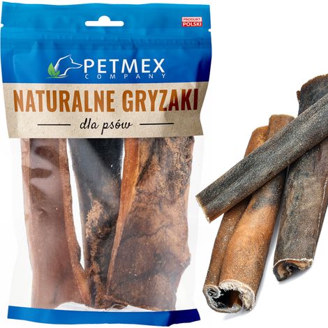 Delikatesse, natürlicher Kausnack für Hunde: Getrocknete Hirschhaut, 15 cm, Petmex, 100 g