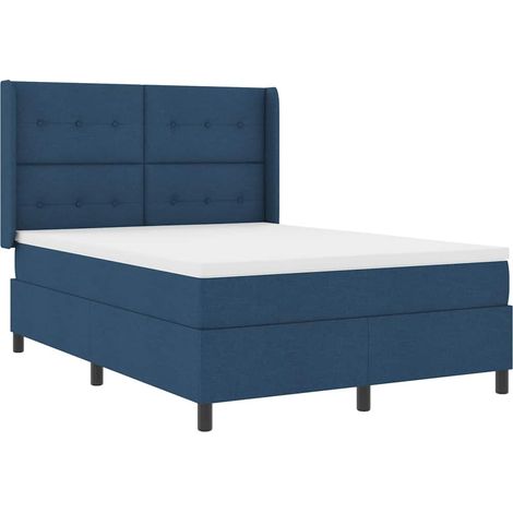 Maison Exclusive - LED Boxspringbett mit Matratze Blau 140 x 200