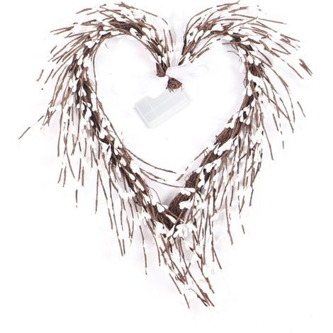 Couronne de fleurs en forme de cœur, décoration murale pour porte d'entrée, guirlande de Saint-Valentin, lot de branches fleuries. (1/5)