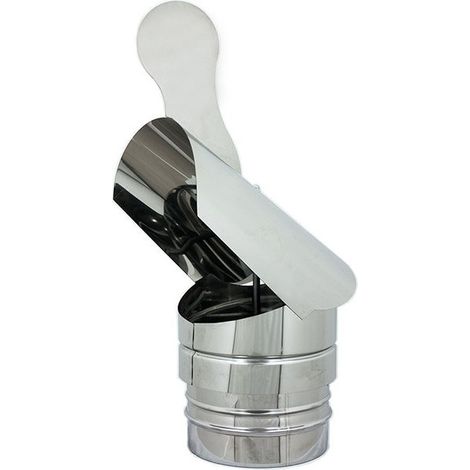 Fumaiolo gallo da 250mm in acciaio inox base tonda innesto m maschio