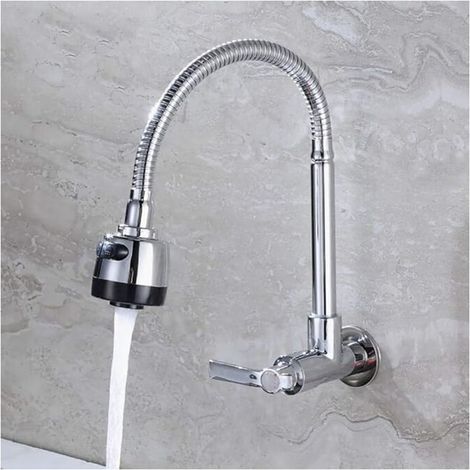 Universelle Küchenarmatur, Einzelarmatur für Kaltwasser am Spülbecken, hochwertige Küchenarmatur aus Messing, Wandarmatur (1/4)