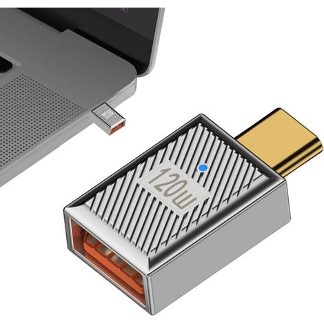 Adaptateur Usb-C Vers Usb-A - 10 Gbit/s - 140 W - Compatible Tablettes Ordinateurs Portables Et Smartphones - 1 Pièce (1/5)