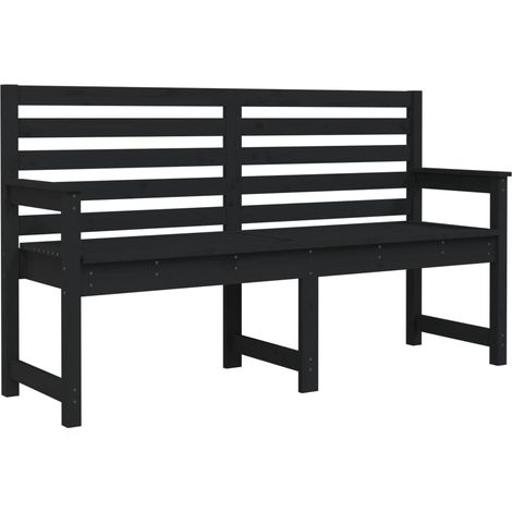 Gartenbank Schwarz 159,5x48x91,5 cm Massivholz Kiefer vidaXL (1/5)