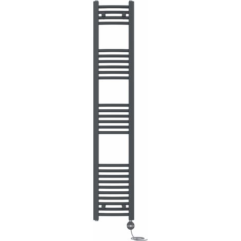 NRG Prefilled Thermostatic Electric Curved Heated Towel Rail Radiator 1600 X 300mm Anthracite (1/5)