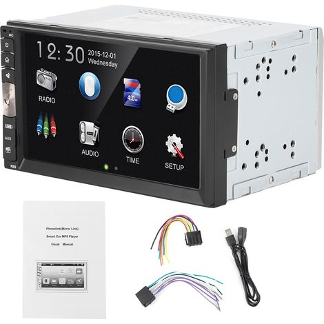 Écran tactile numérique 2Din 7 pouces HD MP5 auto radio FM multimédia Bluetooth USB/carte mémoire (1/5)