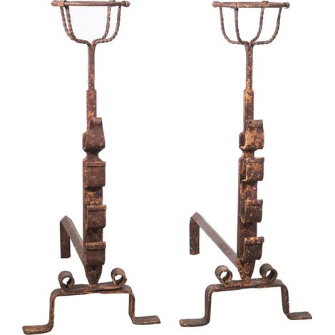 Pair of Wing Stand Brazier Firewood Holder for Fireplace in Iron L64xDP29xH69 CM (1/5)