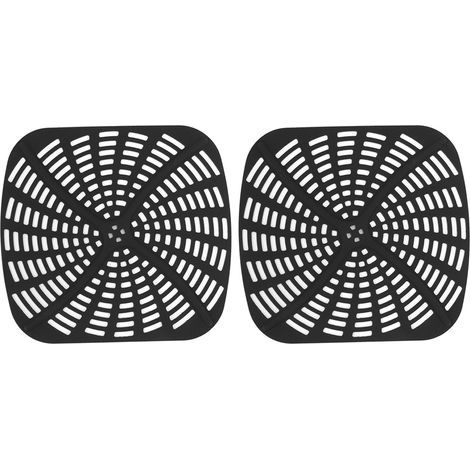 Lot de 2 Tapis en Silicone pour Friteuse Ninja Foodi AG301, Noir, Réutilisable, Anti-rayures et Lavable au Lave-vaisselle (1/5)