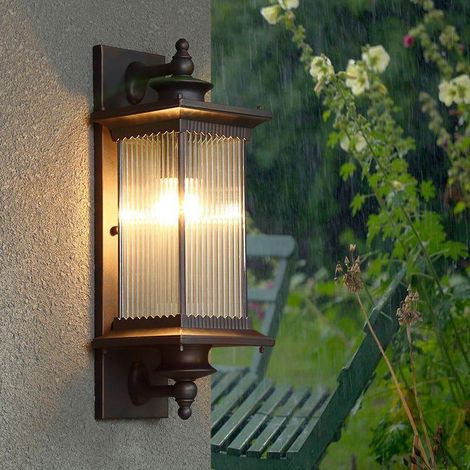 Applique Murale, Tout en Aluminium moulée sous Pression, étanche, Anti-Rouille, Lampe Murale extérieure, Lampe Murale étanche extérieure ( Brown) (SKU produit : 92303573 SKU Offre : 01-711liu08) (1/4)