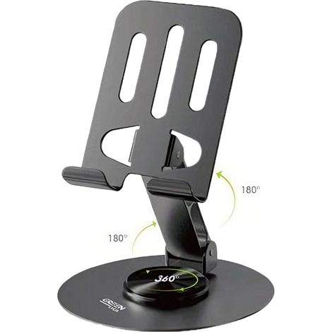 Support de table avec patins antidérapants en silicone réglables à 180°, compatible avec les smartphones/tablettes. (1/2)