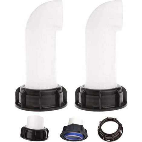 Connettore per serbatoio da giardino da 1000 litri, prolunga da 2", accessori per valvola di drenaggio, rubinetto per tubo flessibile, tubo di drenaggio dedicato adatto per serbatoio d'acqua da giardi