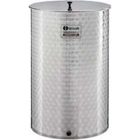 1PZ CONTENITORE ENOLOGICO A FONDO PIANO INOX 18/10 SALDATO - lt.1000  mm.1020x1260h. bocc.F1" fiorettato