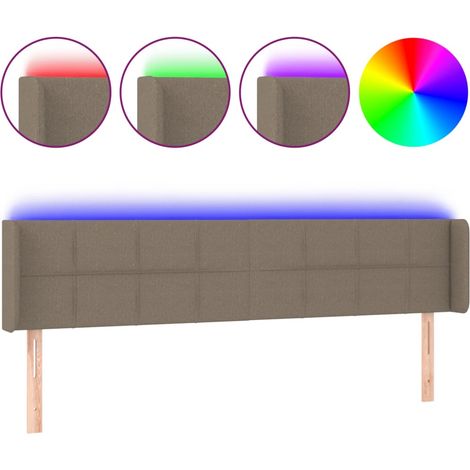 Maison Exclusive - Testiera a LED Tortora 203x16x78/88 cm in Tessuto (1/5)