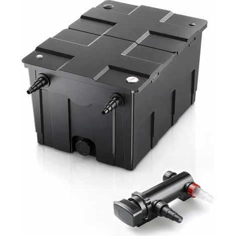 SunSun Komplettset: CBF-550 Teichfilter bis 60000 L Teichfilteranlage als Durchlauffilter, CUV-318 Teichklärer UVC Klärer mit 18 Watt UV-C Leistung (1/5)