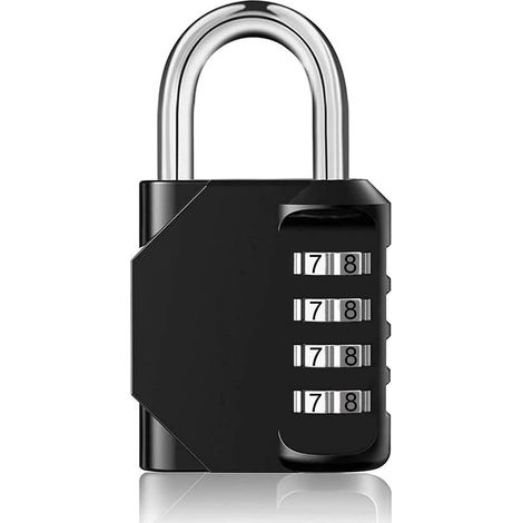 Cadenas à combinaison Serrure à combinaison robuste - Serrure à combinaison à 4 chiffres pour gymnase, école, portail, hangar, garage, rangement (1/5)