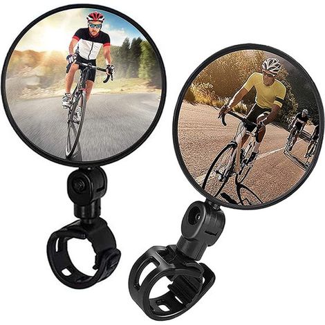 Rétroviseurs de vélo - Paire - Rétroviseurs pour VTT - Taille universelle - Faciles à régler - Conviennent aux VTT et vélos - Noir (1/5)