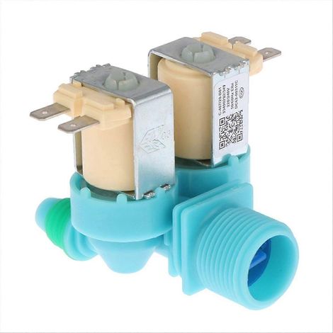 Électrovanne d'arrivée d'eau double port pour machine à laver DC62-00311C 220/240 V (1/5)