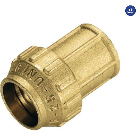 Raccordo f 25x3/4 niples in ottone filettato femmina con tenuta o-ring ed ogiva in ottone