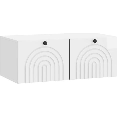 Maison Exclusive - Mobile Porta TV da Muro Bianco Lucido 78,5 x 41 x 30 cm (1/5)