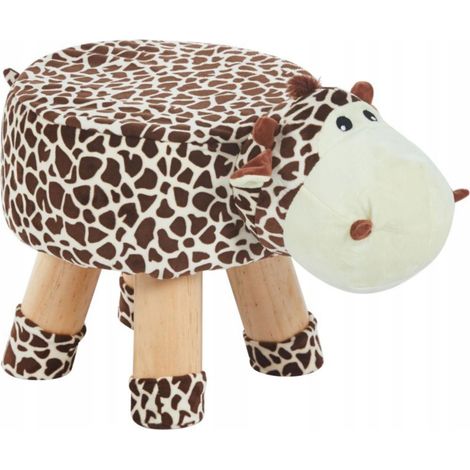 Weicher Kuhfell-Pouf für Kinderzimmer, Schutz für das Kinderzimmer, auf Holzbeinen