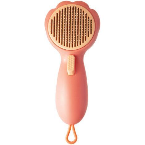 Mignon animal de compagnie chat brosse chien épilation brosse toilettage peigne cheveux longs cheveux courts chien chat nettoyage accessoires pour animaux de compagnie 1 pièces rose (1/3)