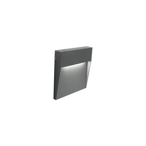Quadratische Wandleuchte aus Aluminiumguss mit satiniertem Diffusor - 3W - 391 Lumen - Natürliches Graphitlicht (1/2)