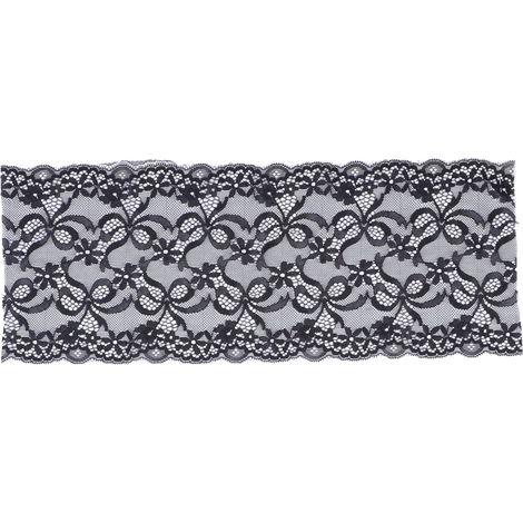 19 cm breites, 10 Meter langes Spitzenband, elegant, elastisch, sicher in der Anwendung, einfache Handhabung, schwarzes Bekleidungsaccessoire (1/5)