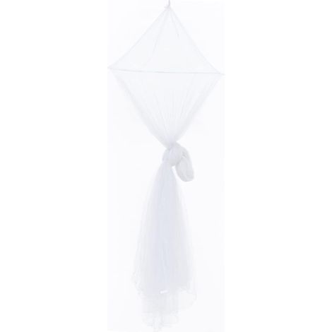 Ciel de lit en moustiquaire blanche polyester, forme conique (1/4)