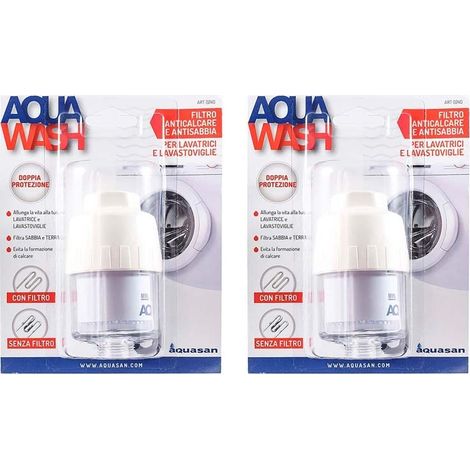 Aquasan Filtro Anticalcare e Antisabbia Aquawash Per Lavatrici e Lavastovliglie Confezione da 2 (1/5)