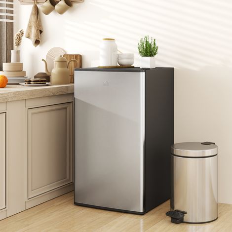 Petit réfrigérateur 91L avec thermostat réglable, tablettes ajustables et tiroir – Argent