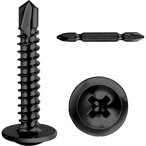 Lot de 50 Vis à Tôle Autoperceuses M4.8x50mm à tête Bombée en Acier Inoxydable 410 Cruciformes M4.8, Vis à Tête Ronde Autoperceuse Avec Tournevis pour Acier, Tôle (1/5)