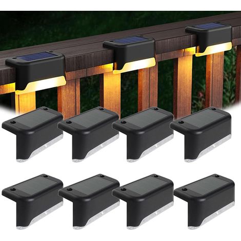 Lampes LED Solaires – Éclairage Automatique et Étanche pour Vos Extérieurs, 8/10 PCS Lampes Led Solaires Auto-AdhéSives Pour ExtéRieur, Lampes à LED Pour Escaliers et Clôtures, Lumière Chaude (1/5)