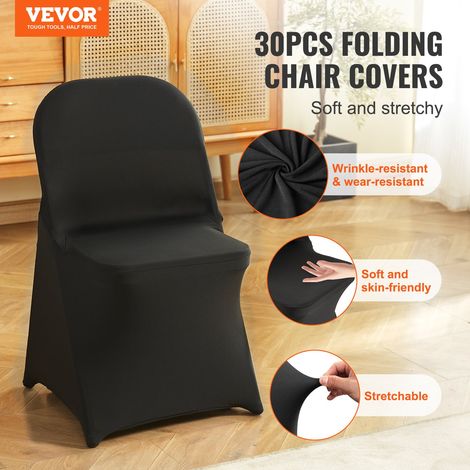 Housses de chaise pliantes en élasthanne extensible, 30 pcs, housses de protection universelle, amovibles et lavables, pour mariage… (1/5)