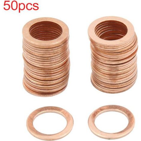 Rondelle voiture 13mm Dia Interne rondelle en cuivre plate-forme joint étanchéité 50pcs (1/4)