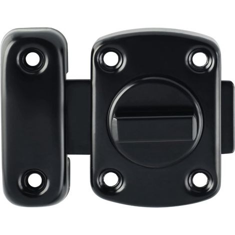 Verrou coulissant double face en acier inoxydable 304 noir mat - Porte de sécurité renforcée - Quincaillerie (1/5)