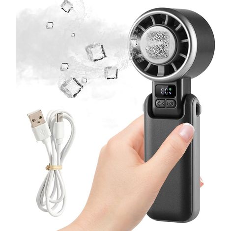Mini ventilateur de refroidissement rechargeable haute vitesse, batterie 4400 mAh, 5 vitesses de ventilation (1/5)