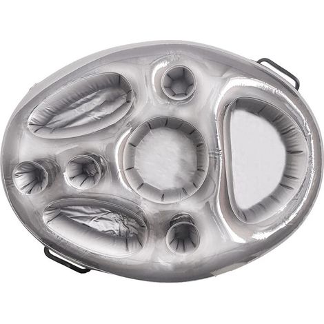 Bar flottant pour piscine, bar flottant pour piscine à 8 trous, porte-boissons gonflables, plateau de bar flottant gonflable, bar flottant pour spa, 5070 cm (gris) (1/5)